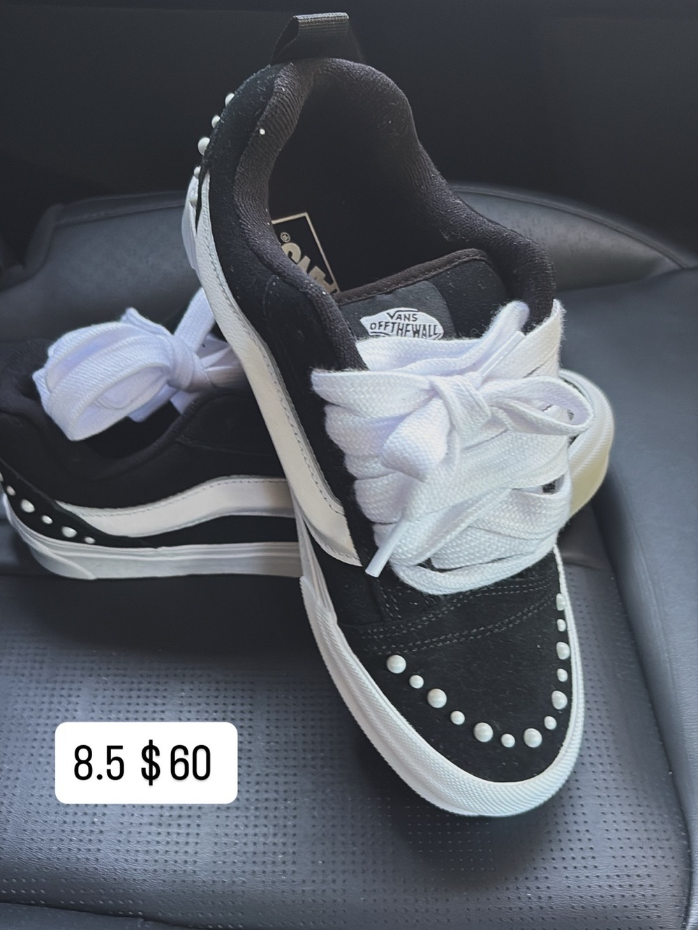 Vans Black & White Studded Old Skool Sneakers - Women
